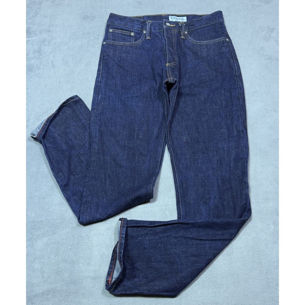 Gustin Jeans Mens 31x33 Raw Selvedge Straight Leg #27 ButtonFly California USA
